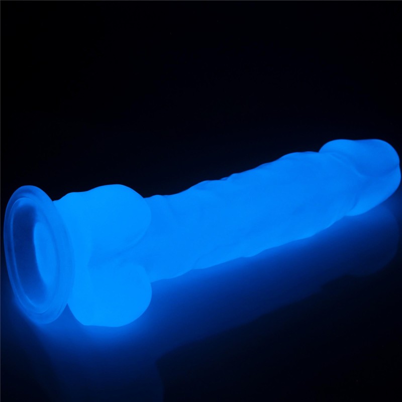 Dildo led giętkie duży penis podświetlany 21,5 cm